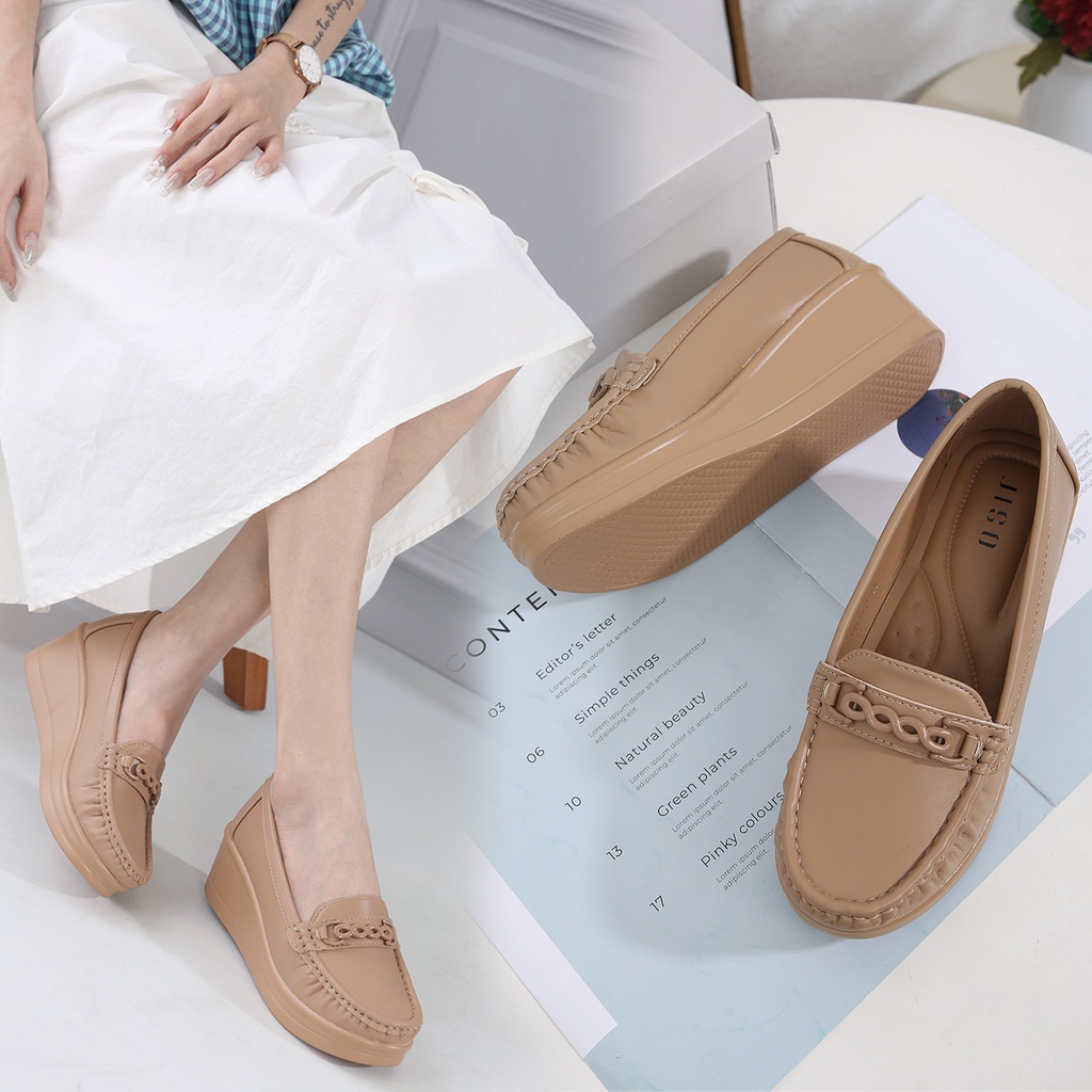 JISO RYONA LOLI-25 Sepatu Wedges Kerja Wanita 6cm Import Premium