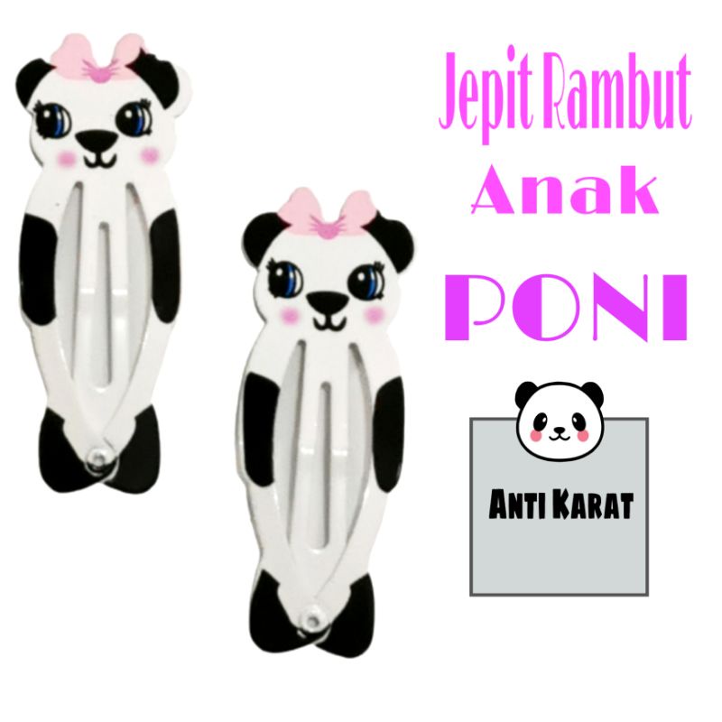 2pc Jepit Rambut Poni Anak Motif Anti Karat / Aksesoris Rambut Anak