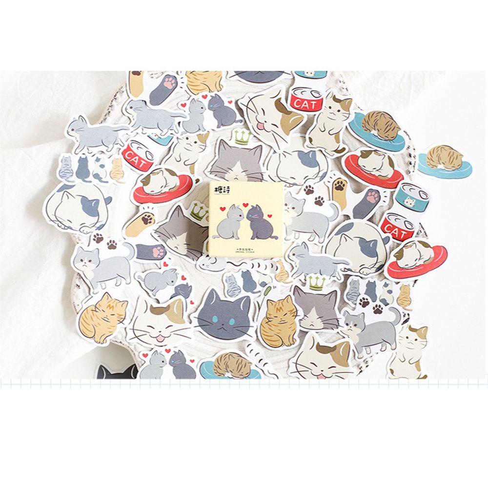 Agustinina Playful Cats DIY Scrapbooking Tahan Air Self-Adhesive Ponsel Decor Diary Skateboard Dekorasi Stiker