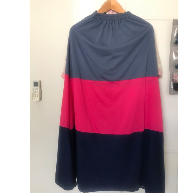 Rok muslimah pelangi bahan kaos