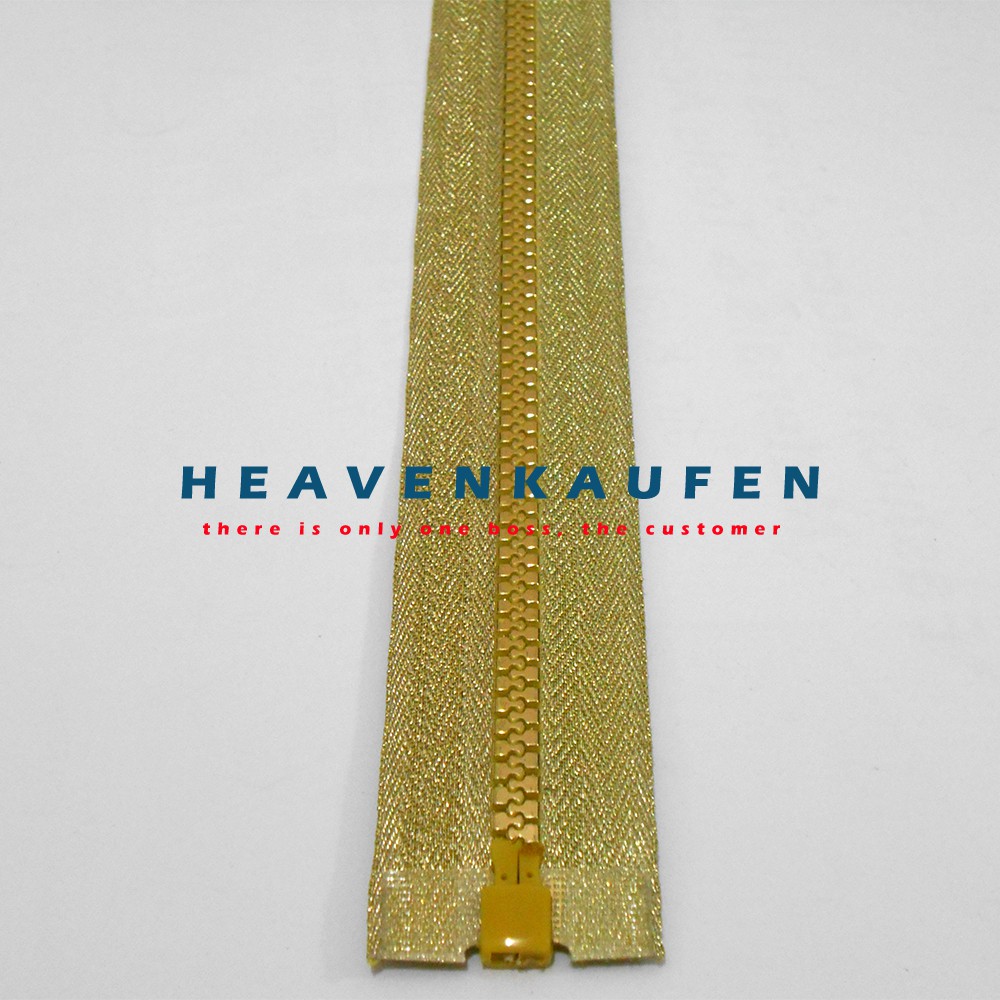 Zipper/Resleting Open-End 1 Meter (100 cm) Warna Gold Muda Blink-Blink