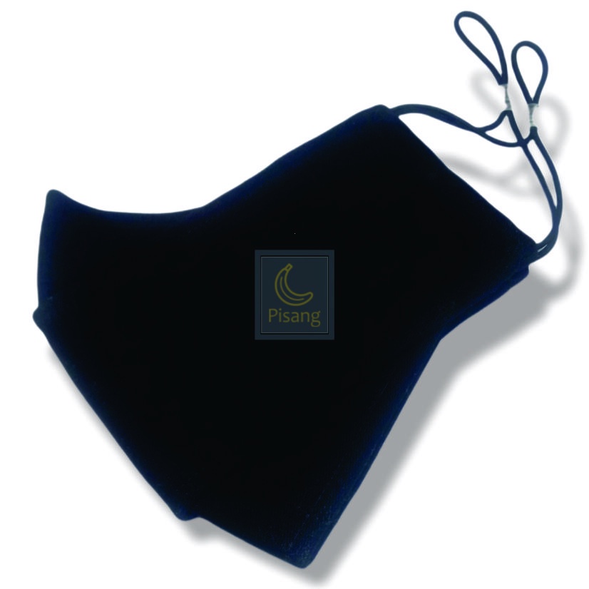 MASKER 3D CANVAS Hitam polos /Masker kain/ Masker kain 3 lapis/LARGE