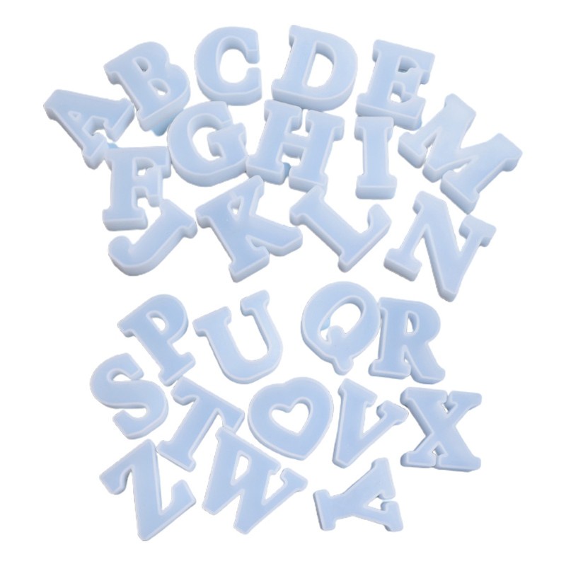 Glitter 26 Pcs/Set Letter Decorations Silicone Mould DIY Crafts Jewelry Making Tool English Alphabet Crystal Epoxy Resin Mold