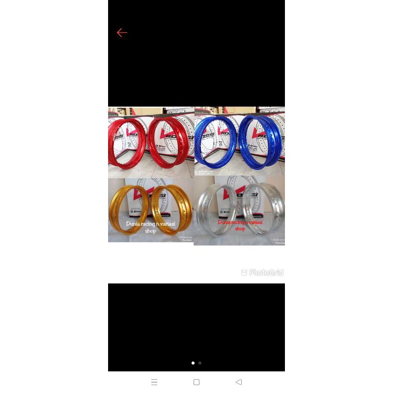 velg rossi 300 350 17 hole 36 biru merah gold orange