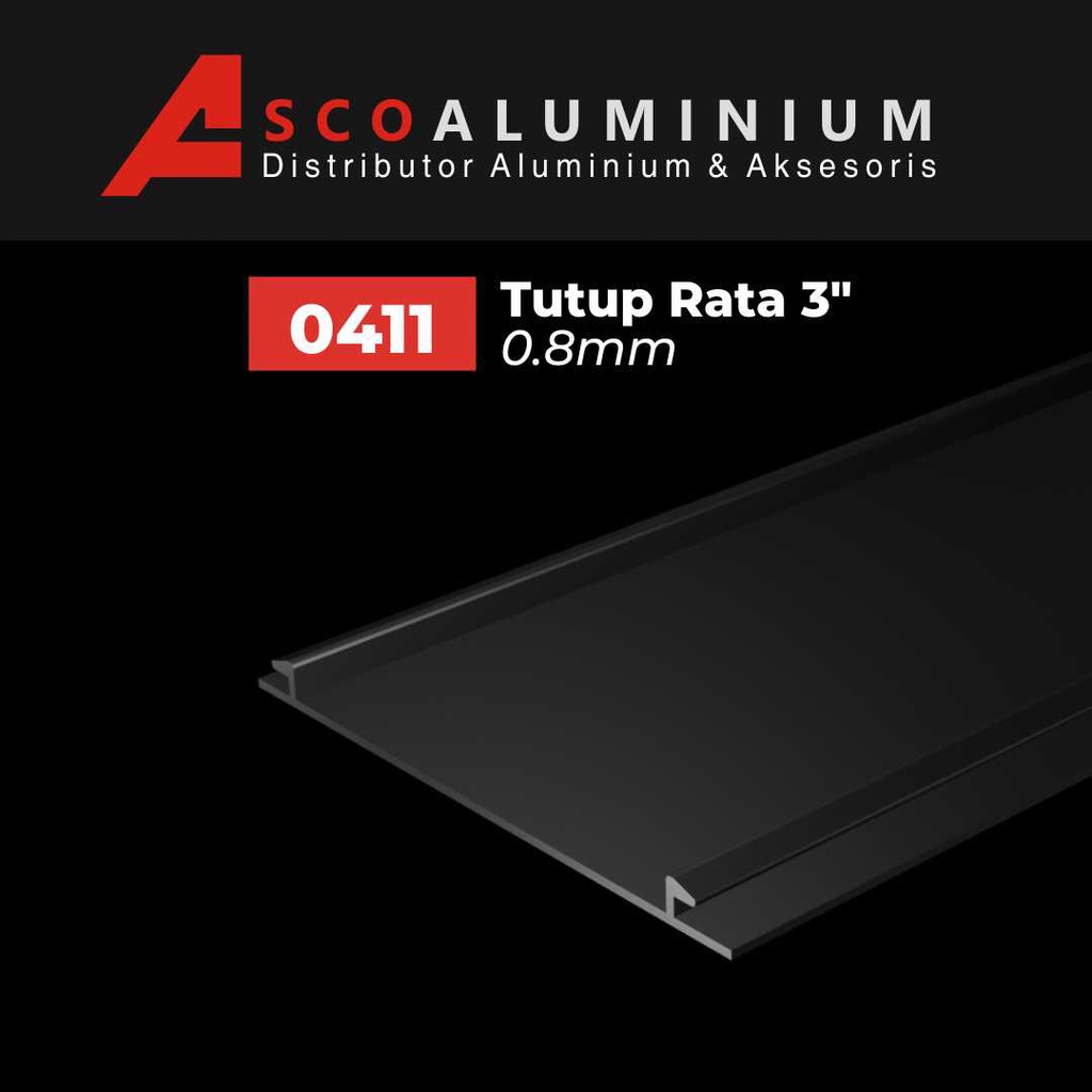 Aluminium Tutup Rata Profile 0411 kusen 3 inch