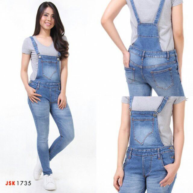 (SIZE 27-30) CELANA PANJANG KODOK JEANS WANITA / OVERALL JEANS DESSY / JSK 1735