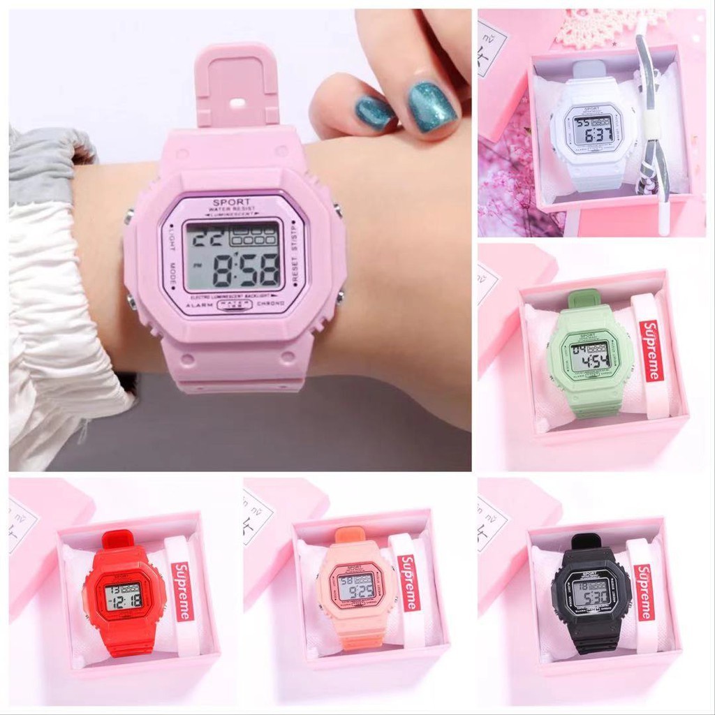 JAM TANGAN RUBBER DIGITAL SEGI DW-5600 GROSIR MURAH KARET SPORT LED PRIA WANITA COUPLE JF052