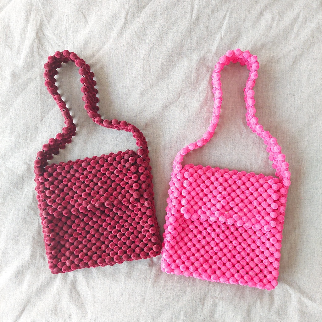 Beads Bag / Bead Bag / Tas Mutiara / Tas Manik-Manik Bludru