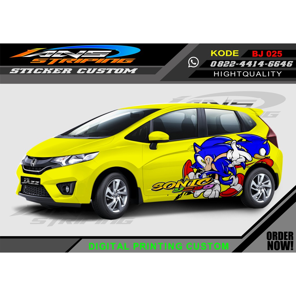 DECAL STICKER MOBIL SONIC/ STICKER VARIASI MOBIL SAMPING