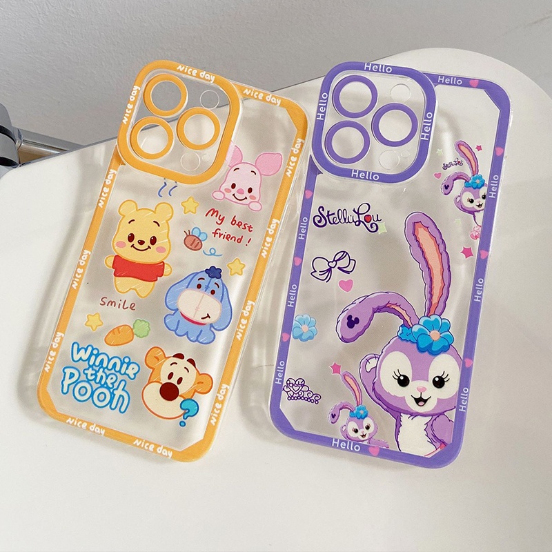 Soft Case TPU Transparan Motif Beruang Cover Iphone 14 13 Pro Max 12 11 XS XR X 8 7 6 Plus Mini SE