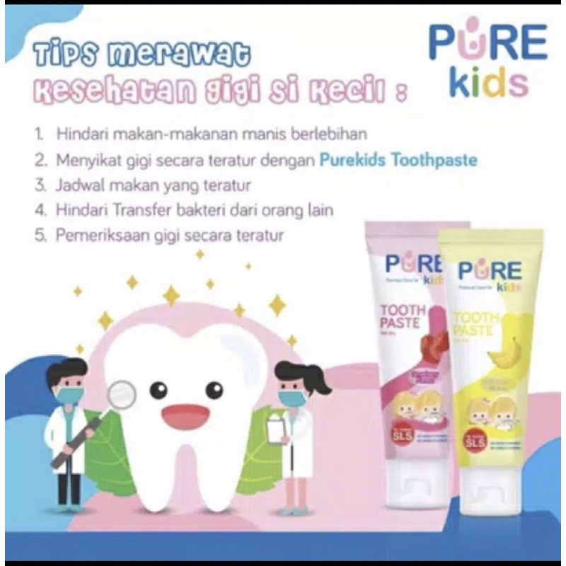 Pure Kids Toothpaste 50 gr / Pasta Gigi Anak Pure Kids 50 gr