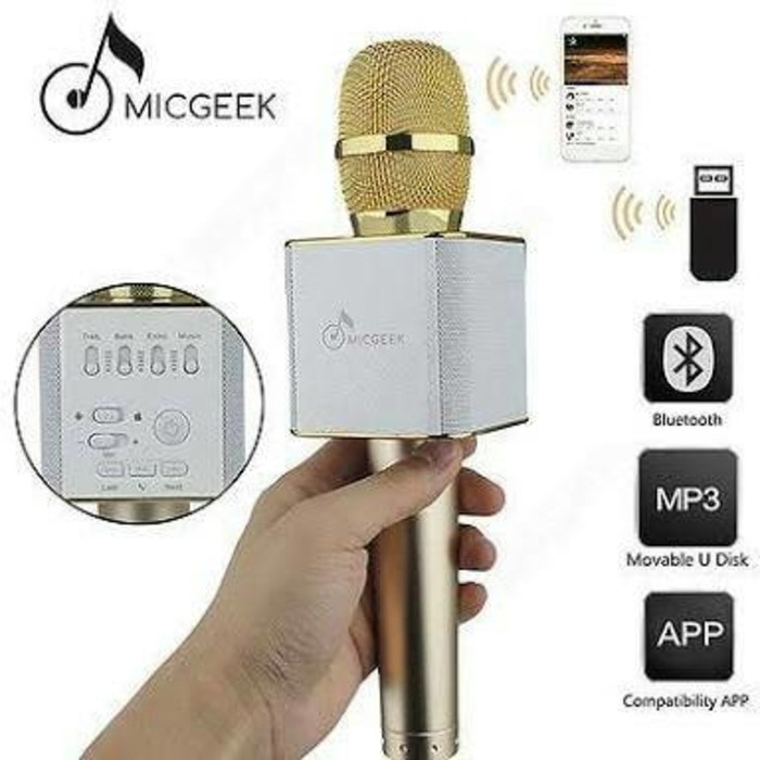 Jual Mic Bluetooth Q9 Wireless Microphone Karaoke Shopee Indonesia