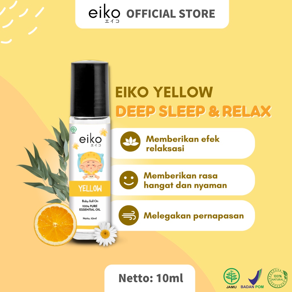 Essential Oil Baby EIKO - EIKO Baby Oil - EIKO Deep Sleep and Relax EIKO Yellow