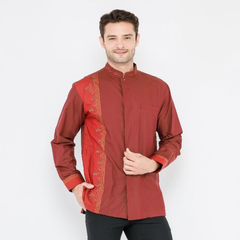 Baju Koko BHS Classic Merah Maroon