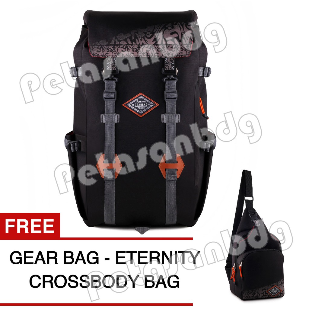 Gear Bag Eternity Mountaineering Backpack - Black + FREE Eternity Crossbody