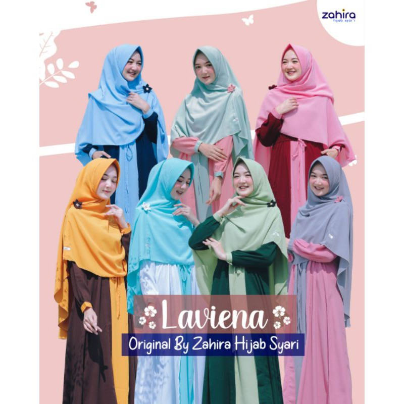 gamis premium laviena set syari by Zahira hijab