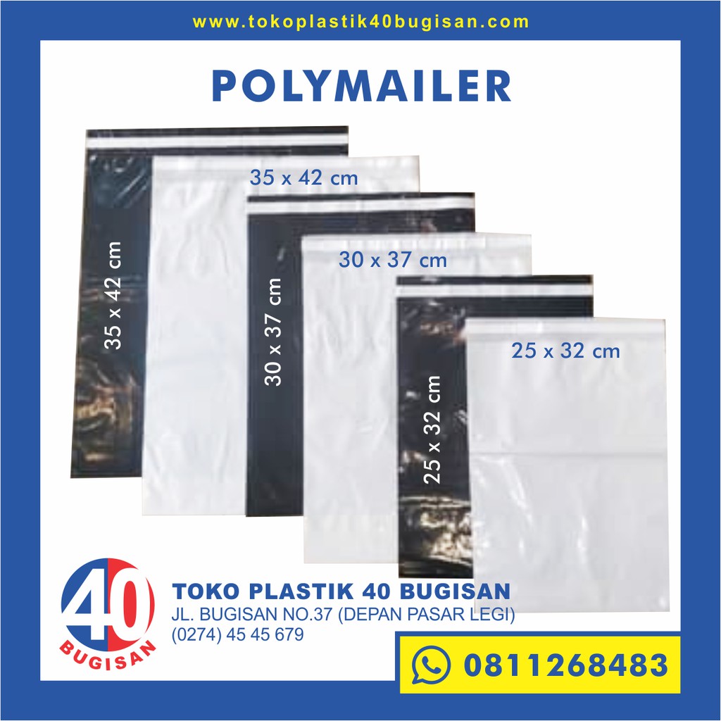 

Plastik Polymailer Kantong 35 x 42 cm Hitam dan Putih
