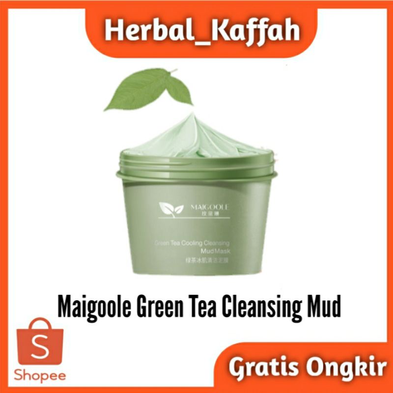 Maigoole Green Tea Cleansing Mud Cooling Masker Lumpur Green Tea Original 100gr Pore Clean Mengurangi Jerawat Menghilangkan Bekas Jerawat