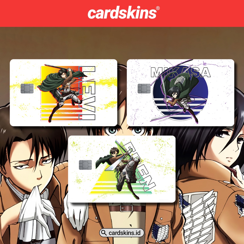 LEVI MIKASA EREN | GARSKIN / STICKER KARTU ATM / SKIN KARTU ATM / DEBIT / CREDIT / EMONEY / FLAZZ | CARDSKINS