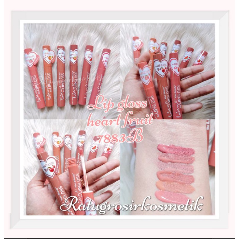 PROMO PER 6 PCS!!!LIP GLOSS LOVE ME UNICORN COLOR/HEART FRUIT KISS BEAUTY NO.7883A/7883B