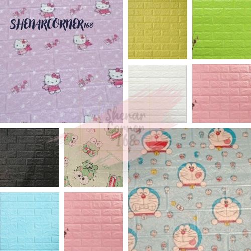 WALLPAPER FOAM 3D / WALLPAPER MOTIF BATU BATA UK 70 X 77CM / WALLPAPER STIKER DINDING 3D KAMAR TIDUR RUANG TAMU , SHENARCORNER168