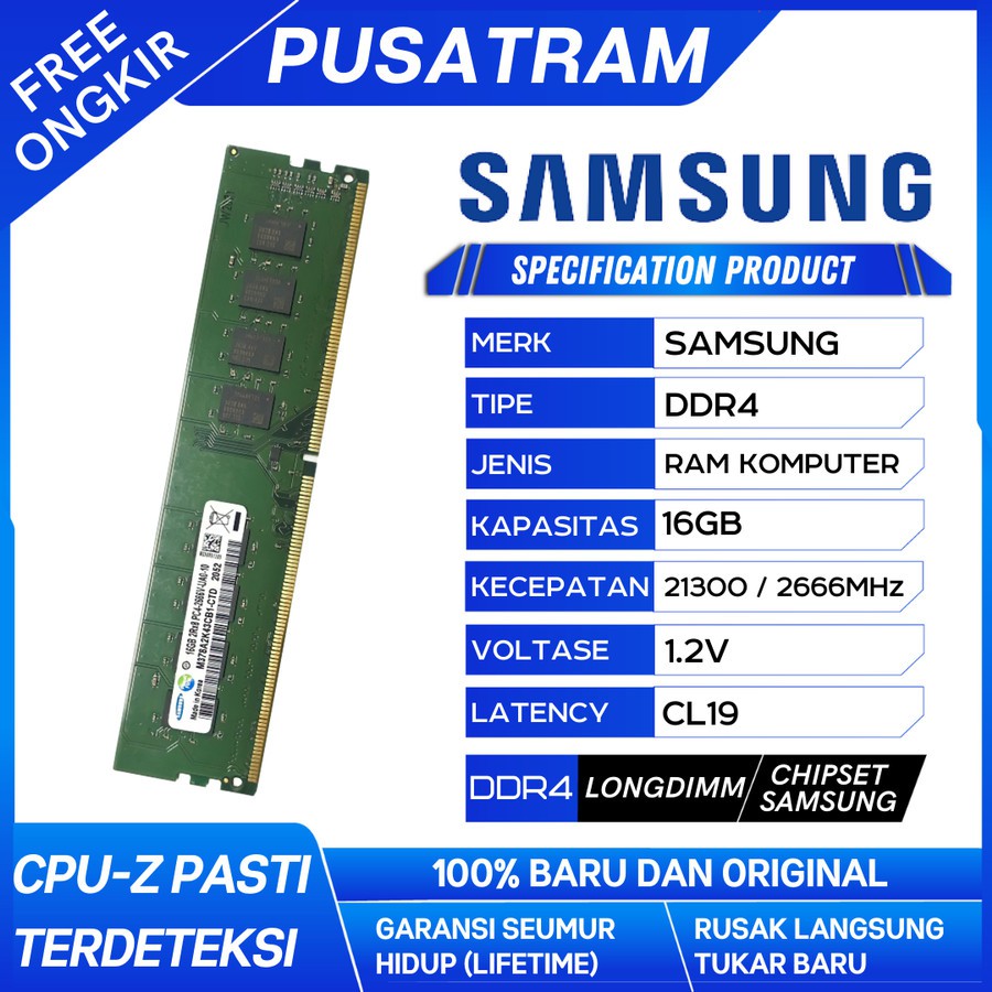 RAM PC SAMSUNG DDR4 16GB 21300 / 2666 MHz ORI RAM NB DDR4 8GB 2666 MHz