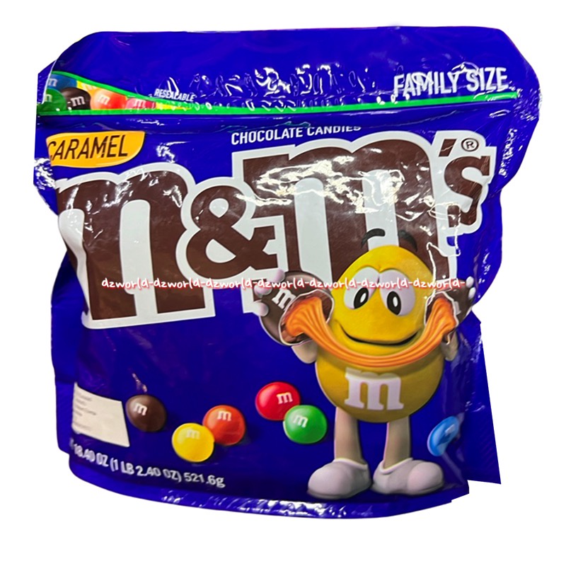 M&amp;M's Peanut 521gr Caramel Peanut Butter Chocolate Candies Family Size Coklat M&amp;M Bulat Coklat Warna Warni Rasa Kacang Peanuts M &amp; M MM