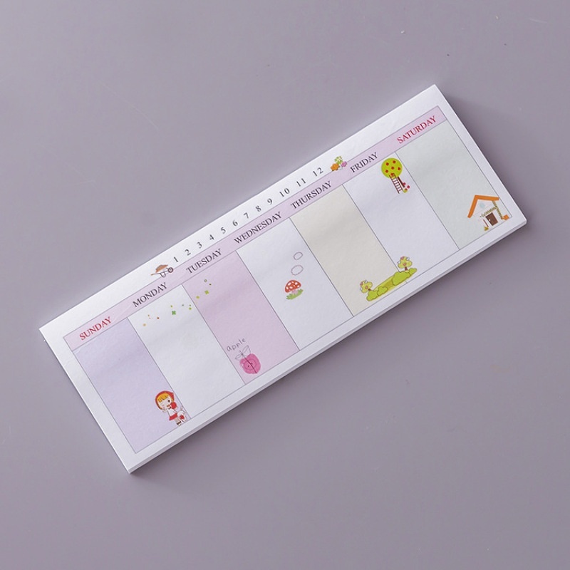 Study&amp;Work Weekly Plan List Grid Memo Pad Sticky Mini Notes Bookmark School Office Supply