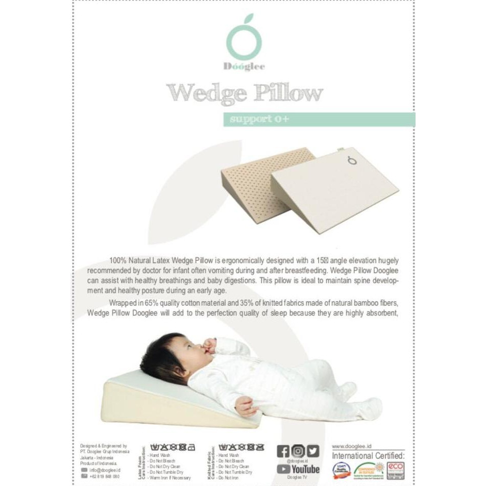Sale Bantal Bayi Dooglee Wedge Pillow Natural Latex Beige Murah