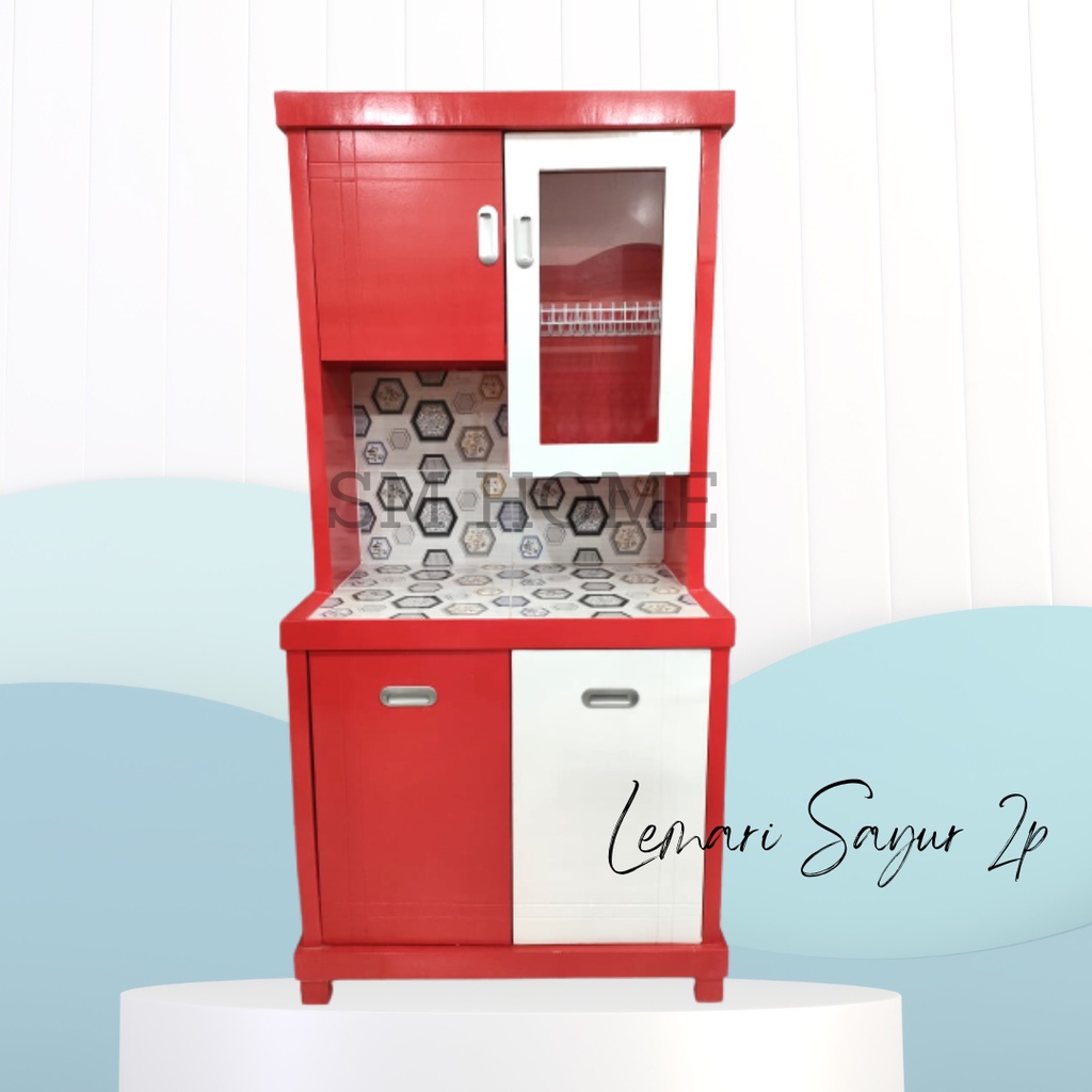 Lemari Sayur 2Pintu / Lemari Dapur / Rak Piring Kayu Minimalis 2Pintu/ Rak Piring Duco/ Rak Dapur