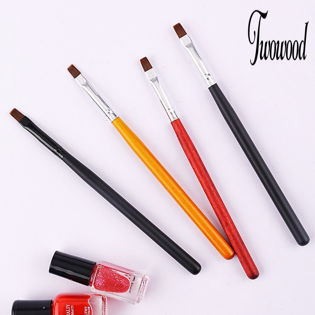 Twowood Brush Nail Art UV Gel Bulu Premium Gagang Kayu Hemat Tenaga