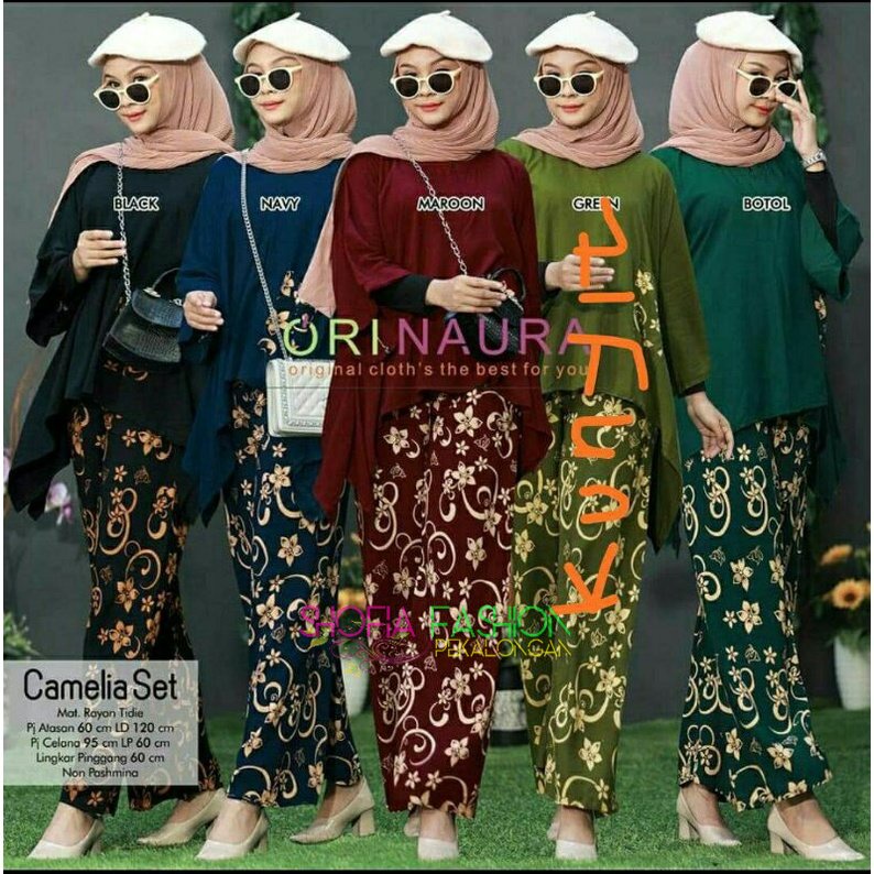 one set waka | setelan wanita waka waka camelia set | busui