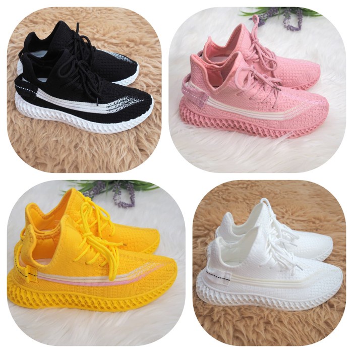 SEPATU SNEAKERS WANITA / SEPATU CASUAL / SEPATU KOREA - HITAM, 37