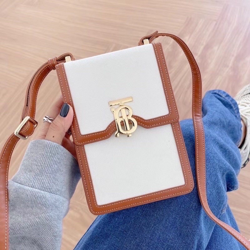 Burberry Tas Pouch hp Tali Lanyard branded Leather Bag
