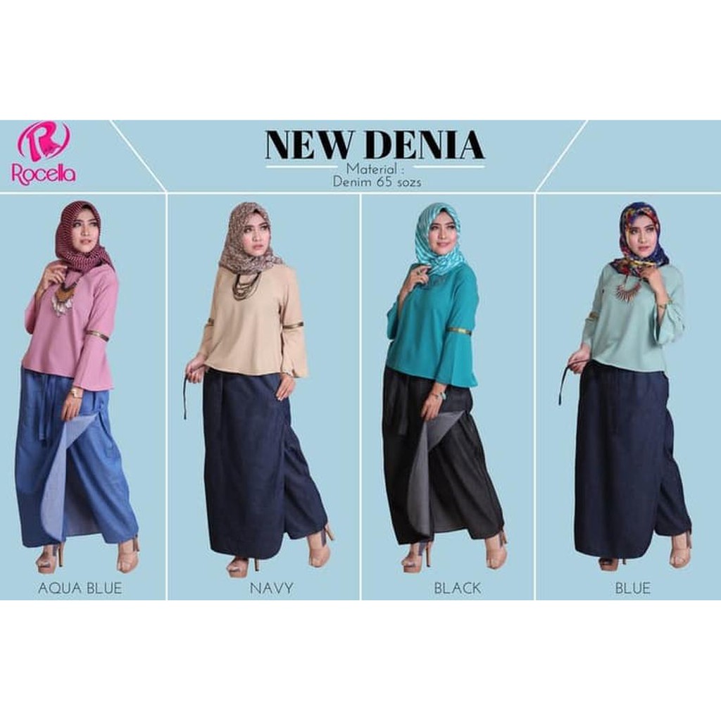 [fashion-muslim] ROCELLA Rok Celana Jeans/Denim (XXL-XXXL) Muslimah/Kerja/Kuliah/Gaul