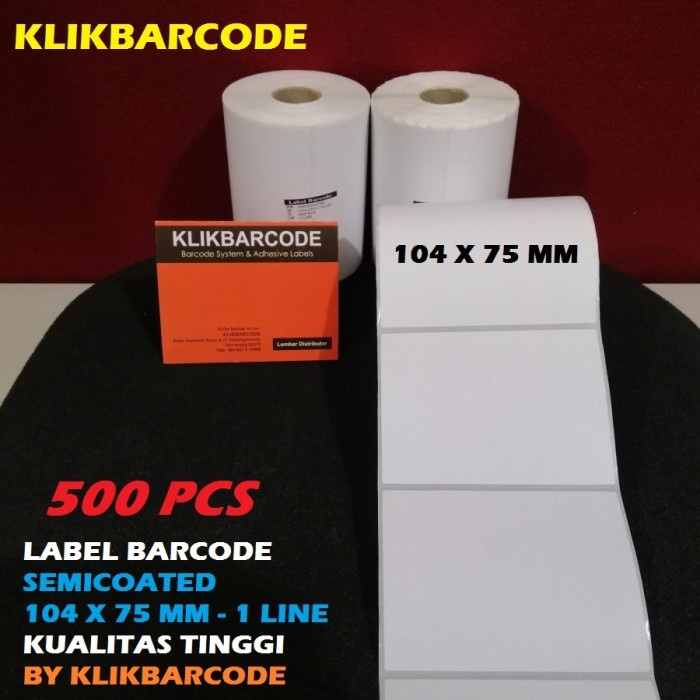 

500 PCS LABEL BARCODE 104 X 75 mm -- KERTAS STICKER LABEL SEMICOATED