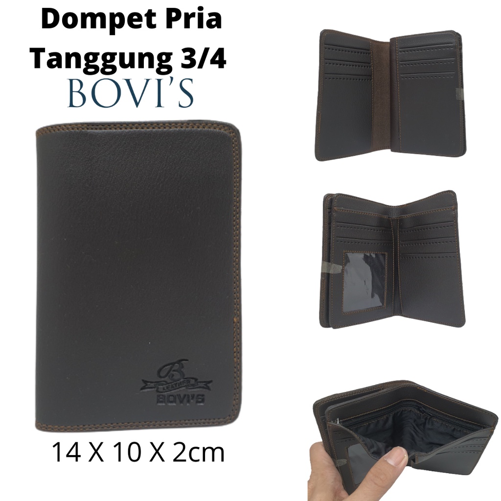 Dompet Pria Cowok Bovis Tanggung 3/4 Kulit Semi Tipe Terbaru Motif Distro dan Harga Murah