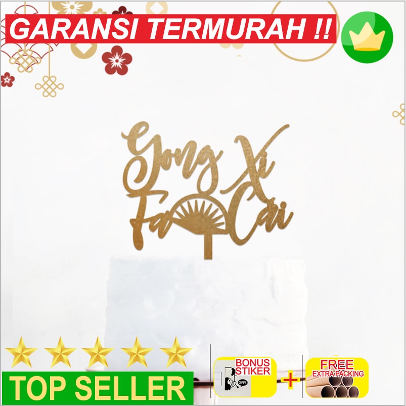 

Promo Topper Imlek Chinese New Year Acrylic Cake Topper Akrilik Hiasan Kue 2 - Gold Elegan