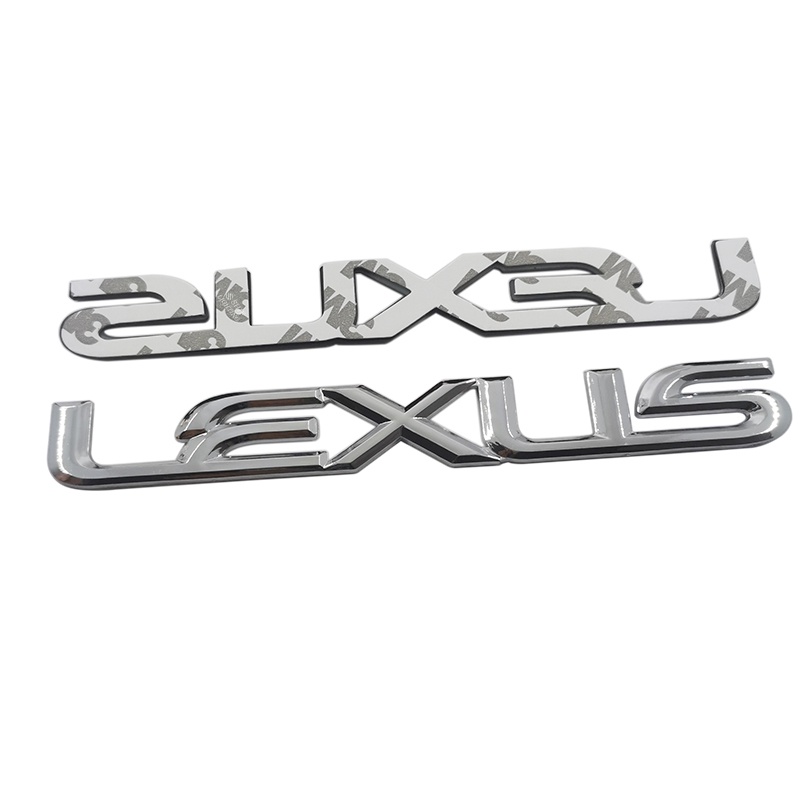 1pc Stiker Emblem Logo LEXUS Bahan ABS Warna Hitam Krom Untuk Mobil LEXUS