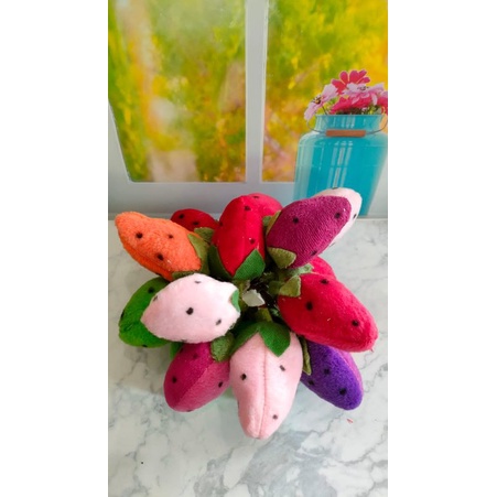 Gantungan Kunci Buah Bahan Kain Flanel Ganci Murah
