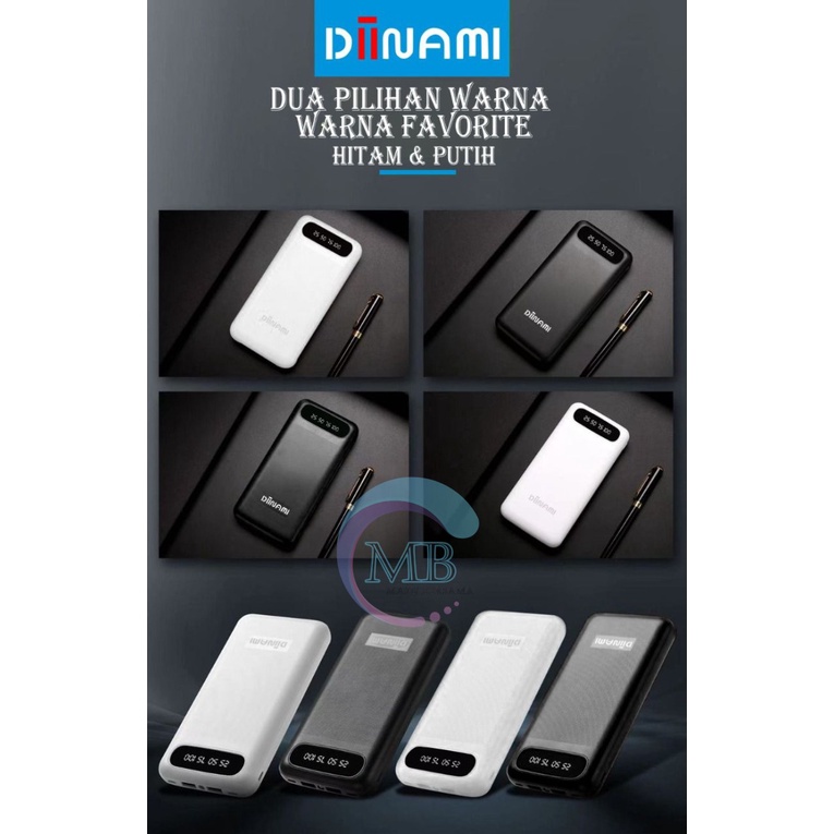 PowerBank DIINAMI  10000mah A89 2.1A Dual Input Port Type C &amp; Micro USB Original Fast Charging Real Capacity GARANSI 1 TAHUN MB3797