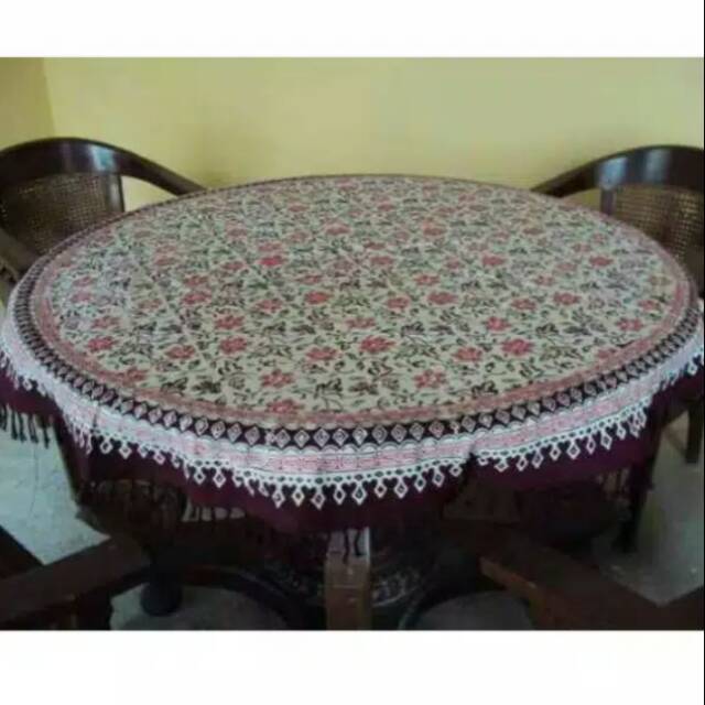 Taplak tamu bulat batik || Rumbai diameter 1 m