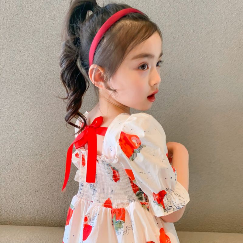 0-8Tahun Dress Gaun Anak Perempuan Import Fashion STRAWBERRY