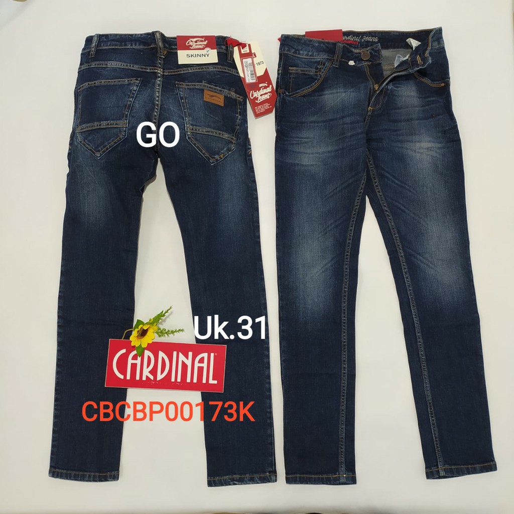 gos 31 CARDINAL CBCBP Celana Panjang Jeans Pria Pencil Stretch Slimfit Super Skinny Sobek Bermuda