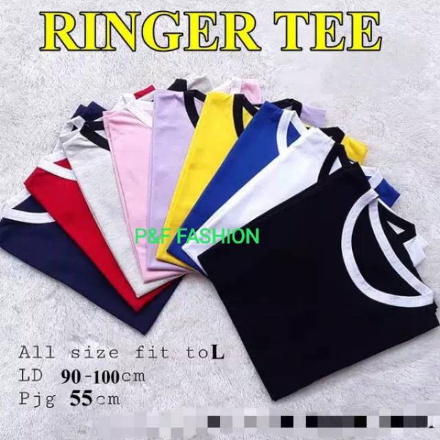 KAOS WANITA RINGER TEE POLOS