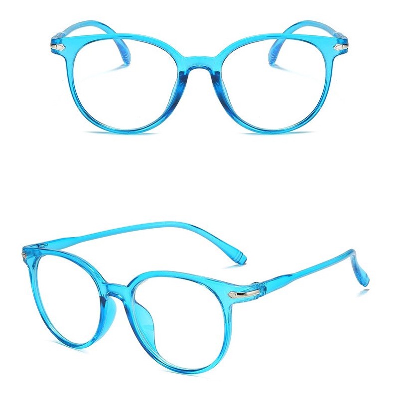 SMS Kacamata Anti Radiasi 15959 Kaca Mata Pria Wanita Frame Sunglasses Lensa Transparan Import-BIRU ELEKTRIK