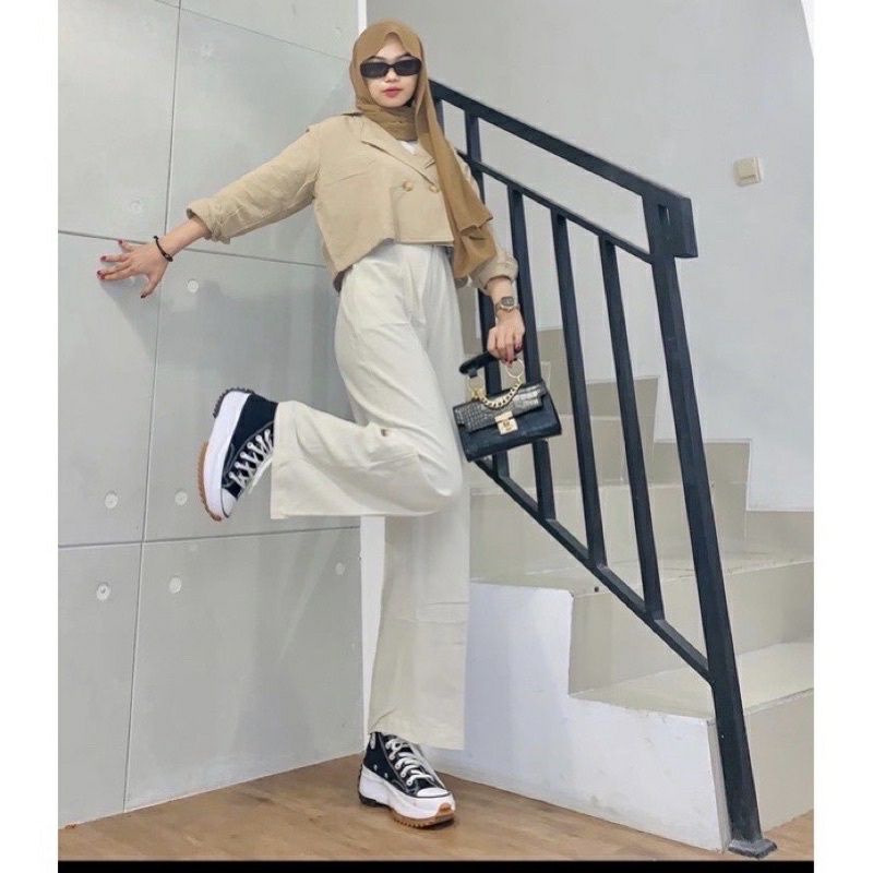 HIGHWAIST KULOT LINEN JUMBO KOREAN/CELANA PANJANG WANITA LINEN BIG SIZE/HIGGWAIST CULLOTE LINEN PANT