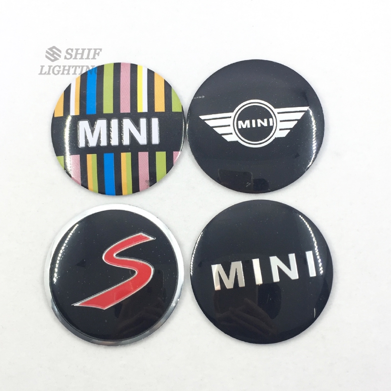 4 x 56mm MINI COOPER Logo Wheel Hub Center Caps Cover Emblem Badge Sticker Decal S Logo
