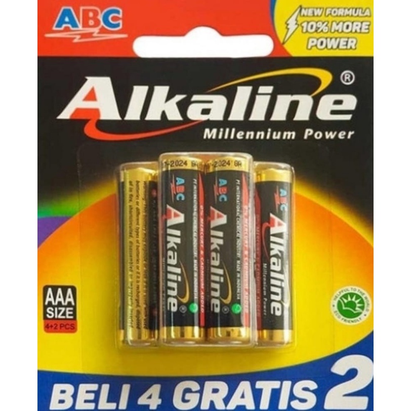 Baterai ABC Alkaline size AAA Batre Alkalin 3A, Baterry remote