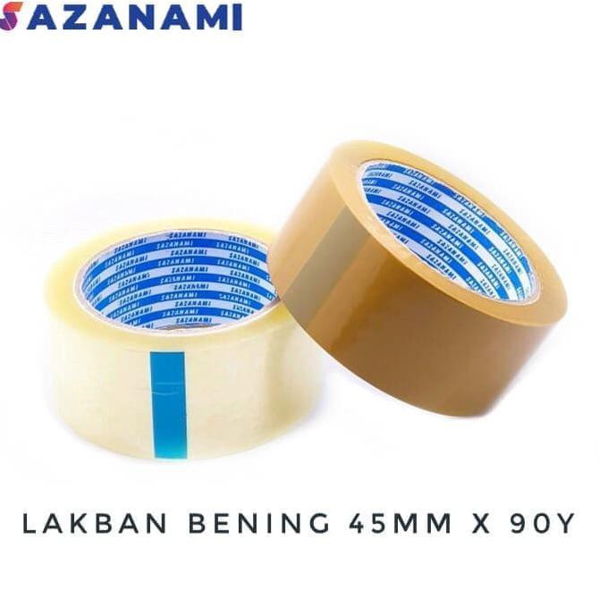 

Lakban bening 2" Inch 90 Yard sazanami opp tape isolasi selotip - BENING MURAAAh